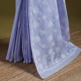 Heavy hand embroidered terivoile cotton lucknow chikan