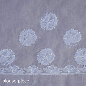 Heavy hand embroidered terivoile cotton lucknow chikan