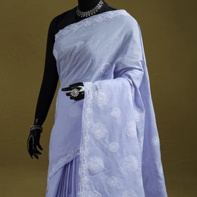 Heavy hand embroidered terivoile cotton lucknow chikan