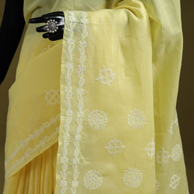 Heavy hand embroidered terivoile cotton lucknow chikan