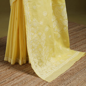 Heavy hand embroidered terivoile cotton lucknow chikan