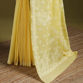 Heavy hand embroidered terivoile cotton lucknow chikan