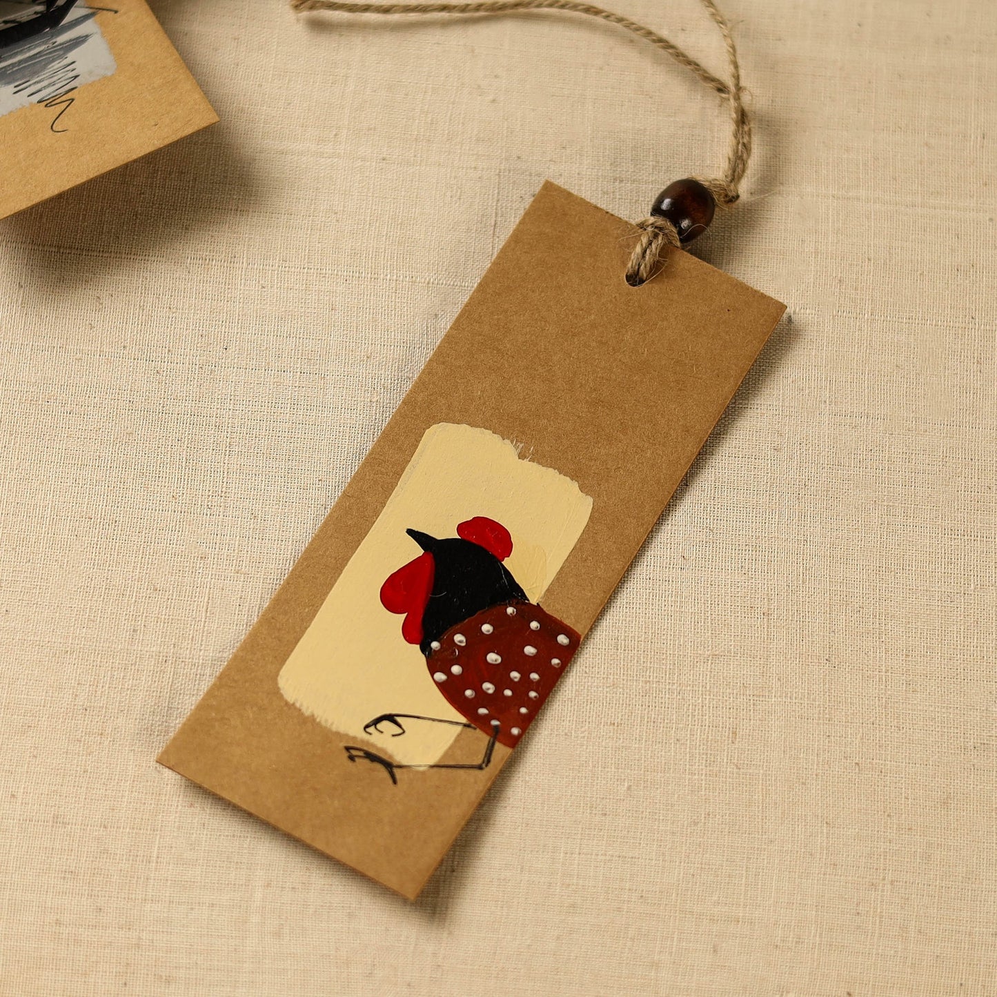 Hen - Handpainted Handmade Paper Bookmark