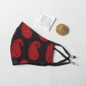  Herb Pocket Bagh Block Printed Cotton 3 Layer Snug Fit Face Cover 