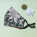  Herb Pocket Bagru Block Printed Cotton 3 Layer Snug Fit Face Cover 