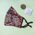  Herb Pocket kalamkari Block Printed Cotton 3 Layer Snug Fit Face Cover 
