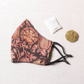  Herb Pocket Sanganeri Block Printed Cotton 3 Layer Snug Fit Face Cover 