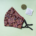  Herb Pocket kalamkari Block Printed Cotton 3 Layer Snug Fit Face Cover 