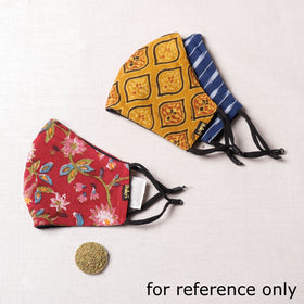  Herb Pocket Sanganeri Block Printed Cotton 3 Layer Snug Fit Face Cover 