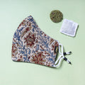  Herb Pocket kalamkari Block Printed Cotton 3 Layer Snug Fit Face Cover 