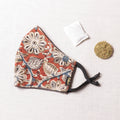  Herb Pocket Sanganeri Block Printed Cotton 3 Layer Snug Fit Face Cover 