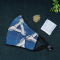  Herb Pocket Natural Dyed Block Printed Cotton 3 Layer Snug Fit Face Cover 