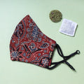  Herb Pocket Ajrakh Block Printed Cotton 3 Layer Snug Fit Face Cover 