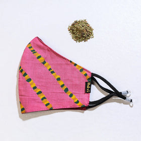  Herb Pocket Bagru Block Printed Cotton 3 Layer Snug Fit Face Cover 