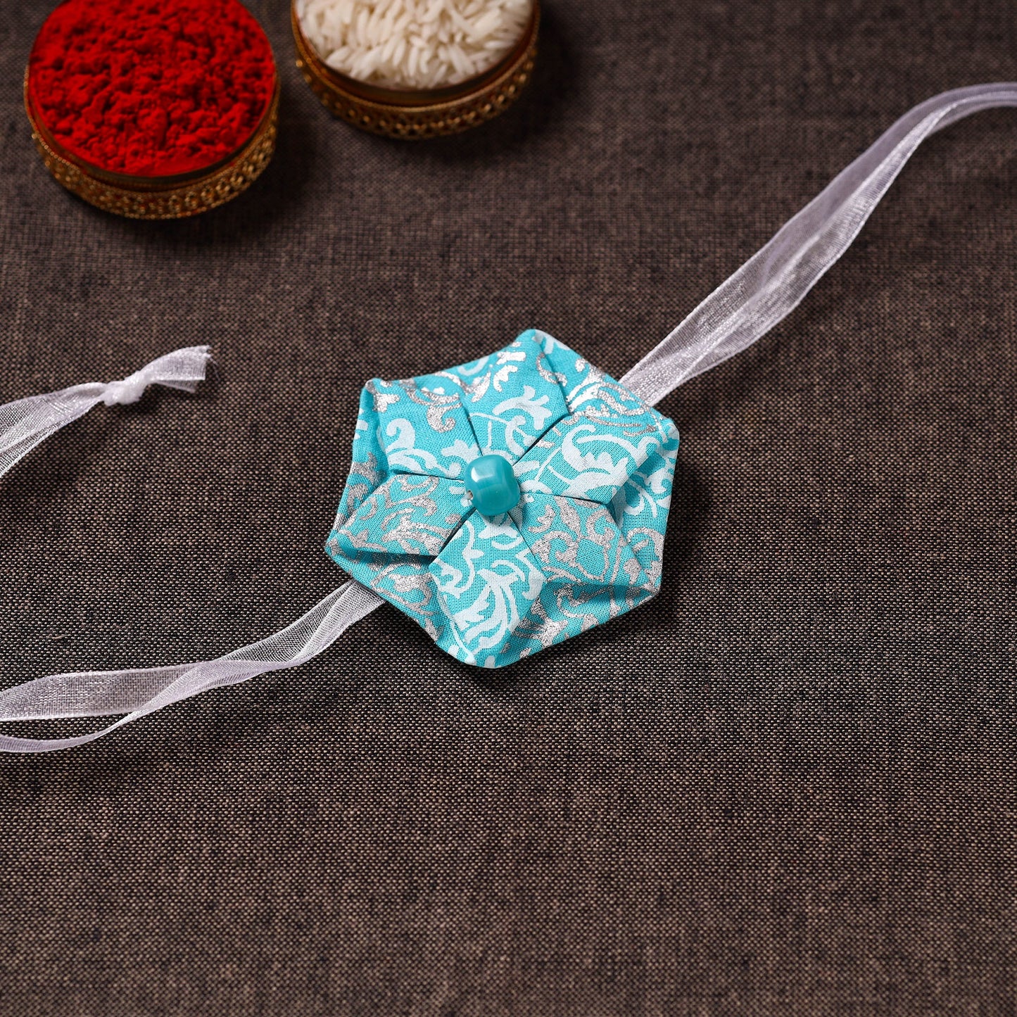  Hexagon Flower - Handmade Blue Mango Rakhi 