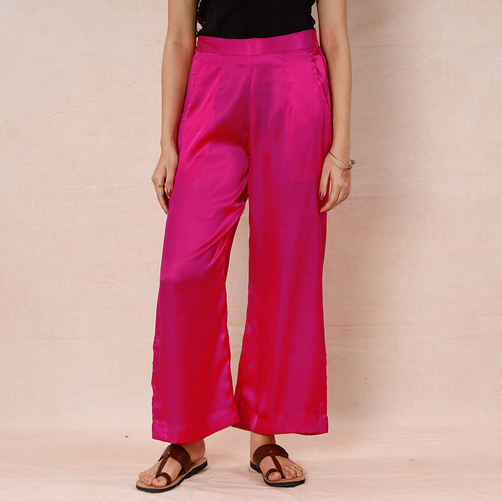 Hot Pink - Pure Modal Silk Plain Palazzo