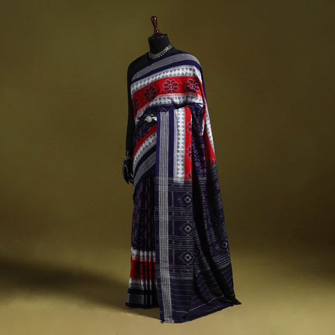 Ikat handloom cotton sambalpuri saree 01 - handcrafted