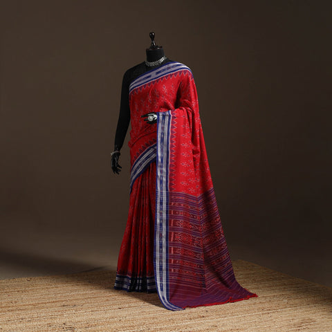 Ikat handloom cotton sambalpuri saree 06 - handcrafted