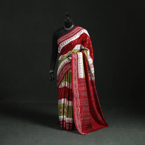 Ikat handloom cotton sambalpuri saree 10 - handcrafted