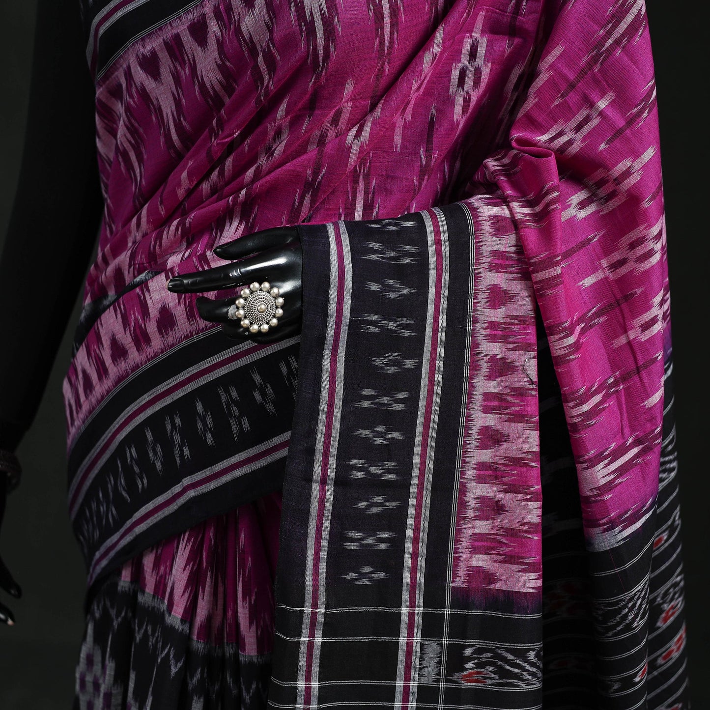 Ikat handloom cotton sambalpuri saree 11 - handcrafted