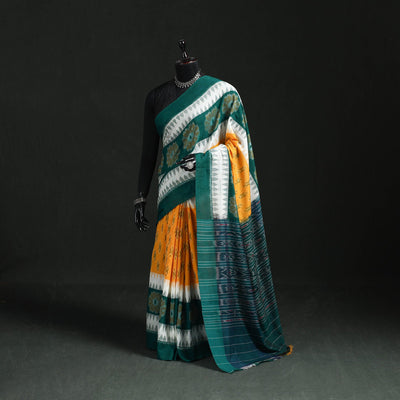 Ikat handloom cotton sambalpuri saree 12 - handcrafted