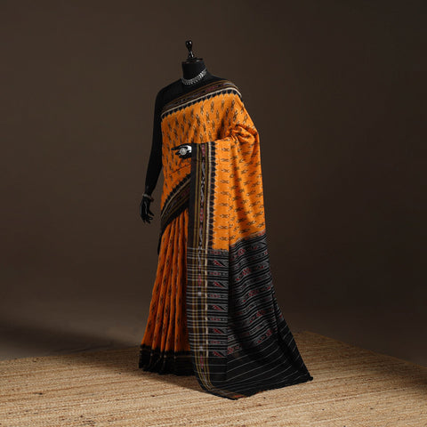 Ikat handloom cotton sambalpuri saree 14 - handcrafted