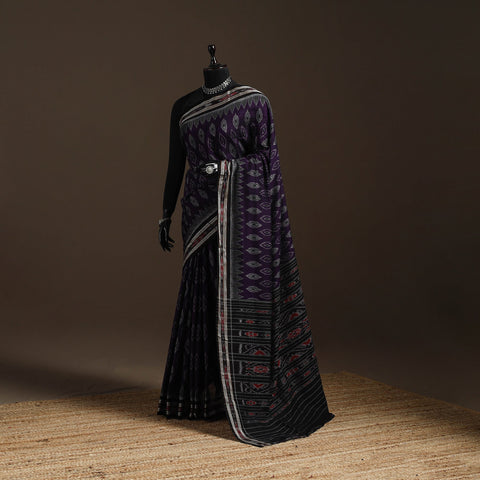 Ikat handloom cotton sambalpuri saree 15 - handcrafted