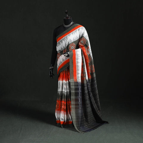Ikat handloom cotton sambalpuri saree 15 - handcrafted