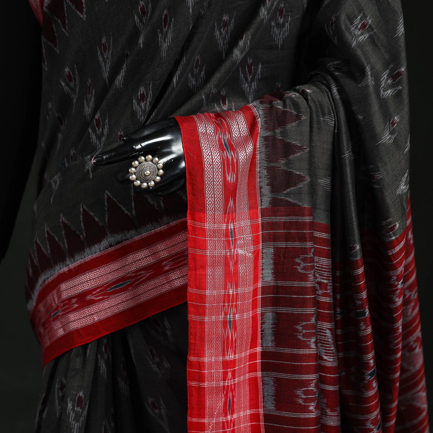 Ikat handloom cotton sambalpuri saree 17 - handcrafted