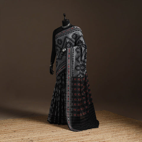 Ikat handloom cotton sambalpuri saree 18 - handcrafted