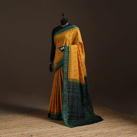 Ikat handloom cotton sambalpuri saree 22 - handcrafted