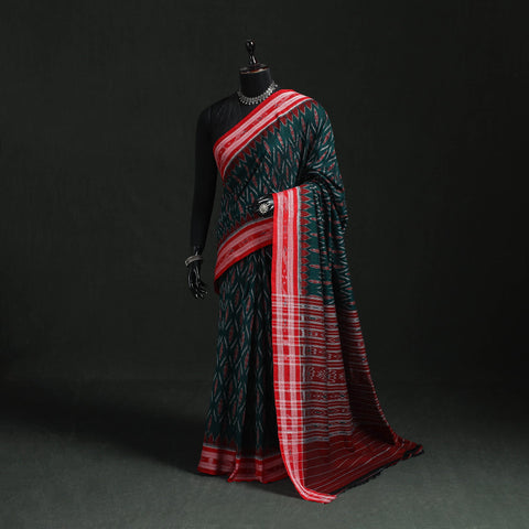 Ikat handloom cotton sambalpuri saree 22 - handcrafted