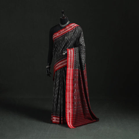 Ikat handloom cotton sambalpuri saree 23 - handcrafted