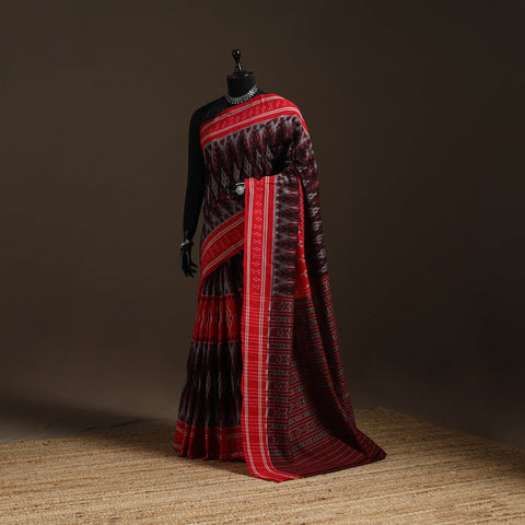 Ikat handloom cotton sambalpuri saree 24 - handcrafted