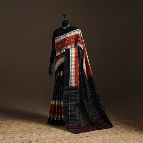Ikat handloom cotton sambalpuri saree 25 - handcrafted