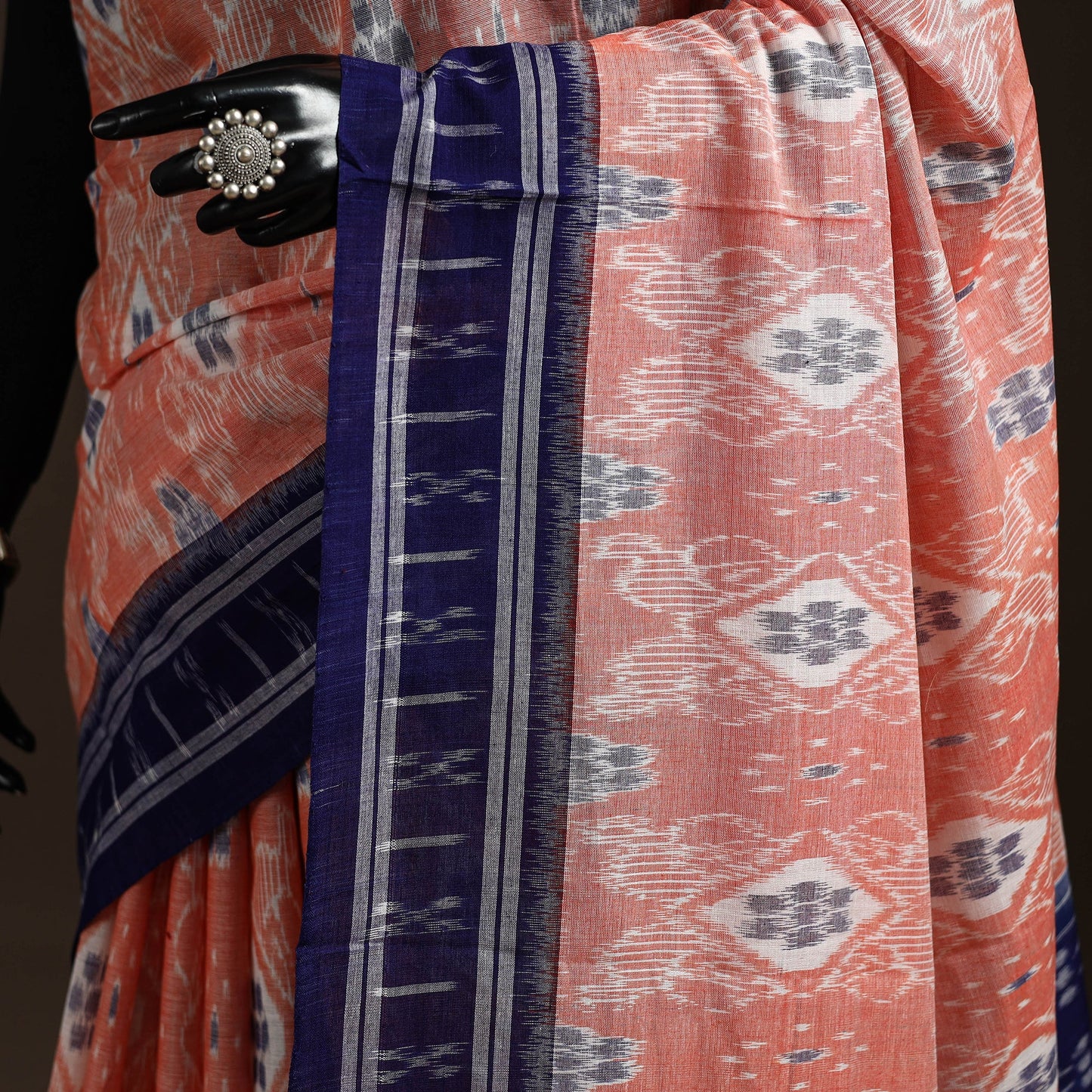 Ikat handloom cotton sambalpuri saree 29 - handcrafted