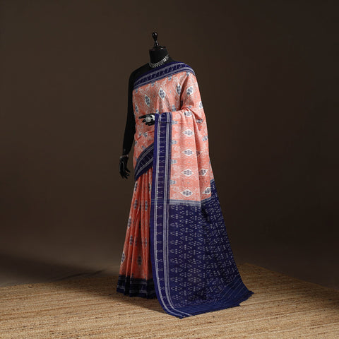 Ikat handloom cotton sambalpuri saree 29 - handcrafted