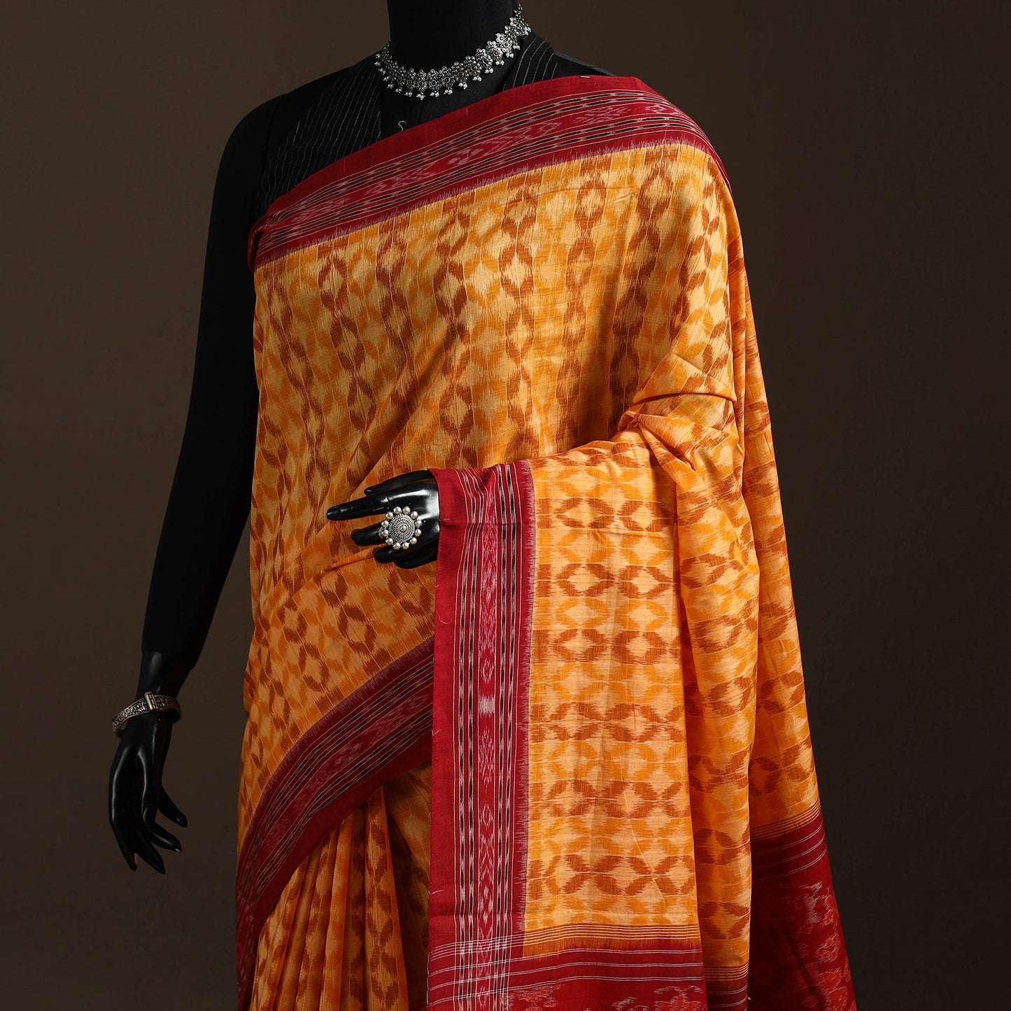Ikat handloom cotton sambalpuri saree 31 - handcrafted