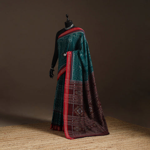 Ikat handloom cotton sambalpuri saree 33 - handcrafted