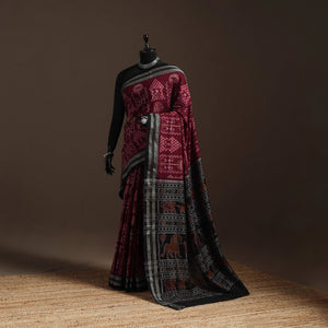 Ikat handloom cotton sambalpuri saree 34 - handcrafted