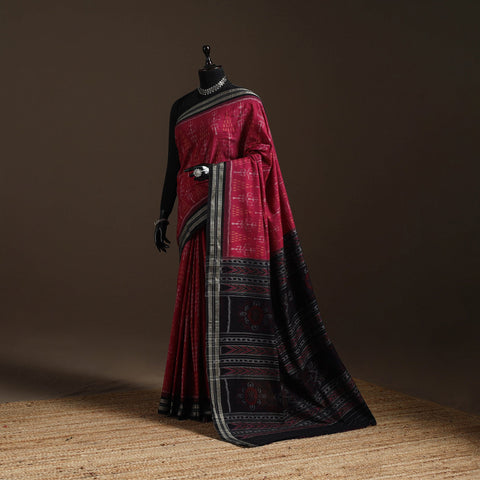Ikat handloom cotton sambalpuri saree 35 - handcrafted