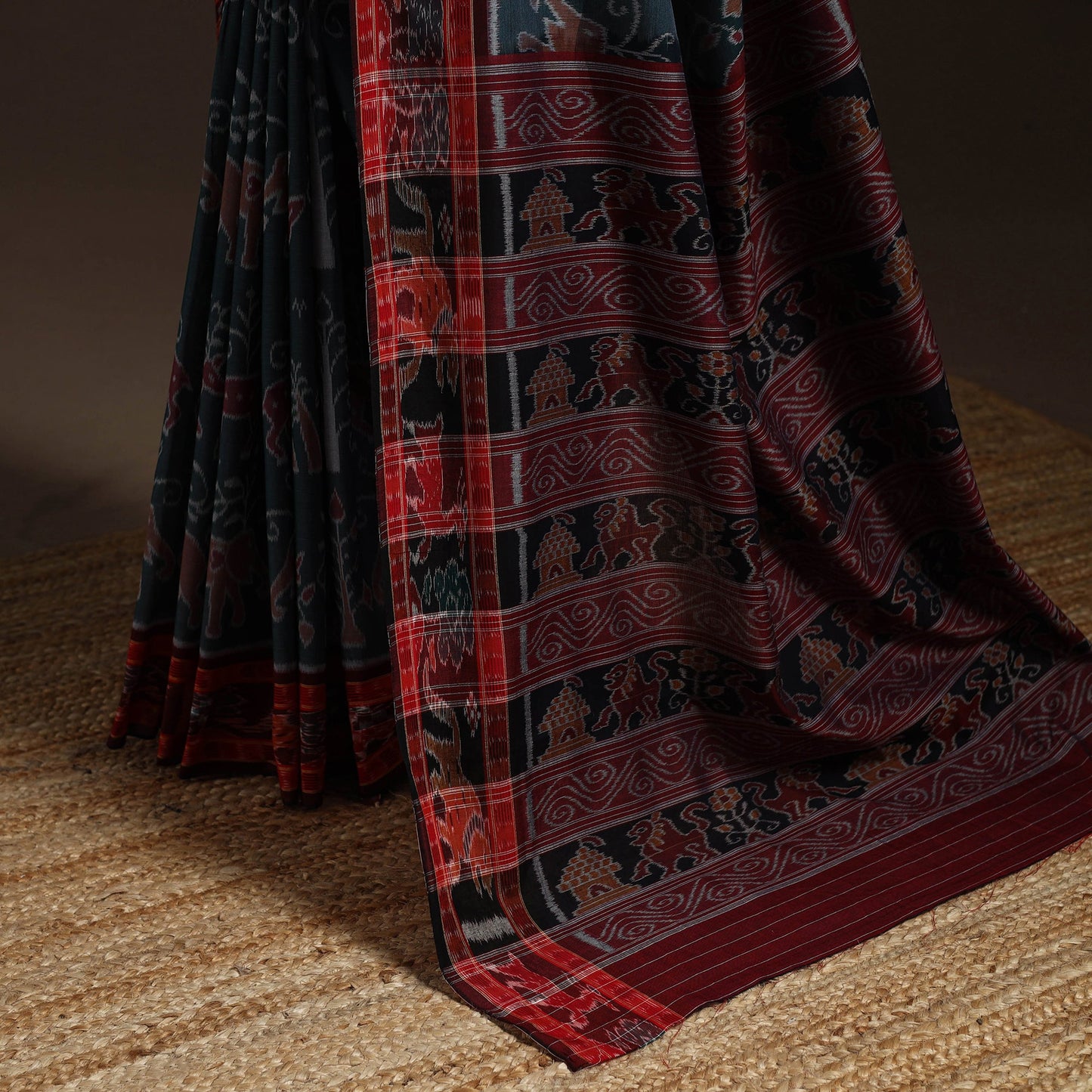 Ikat handloom cotton sambalpuri saree 36 - handcrafted
