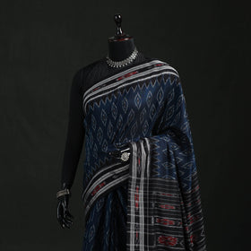 Ikat handloom cotton sambalpuri saree 37 - handcrafted