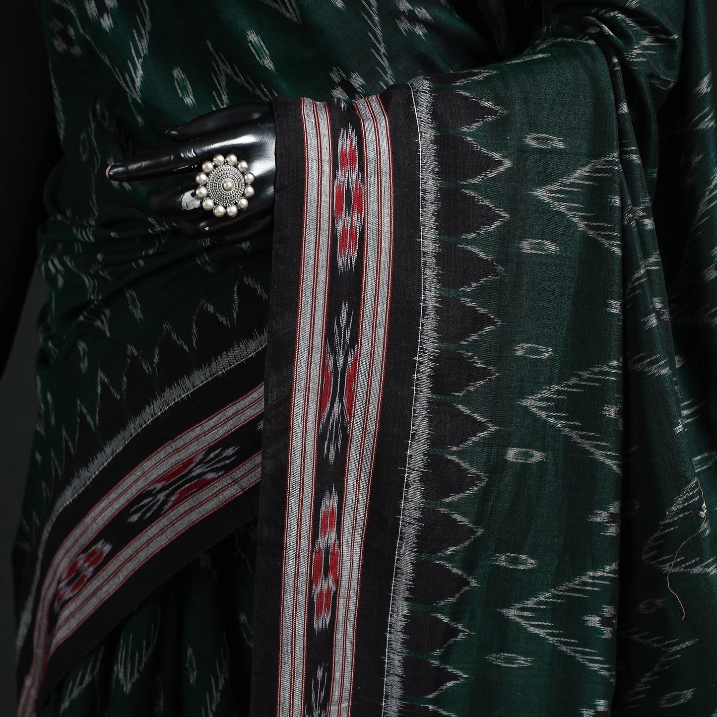 Ikat handloom cotton sambalpuri saree 40 - handcrafted