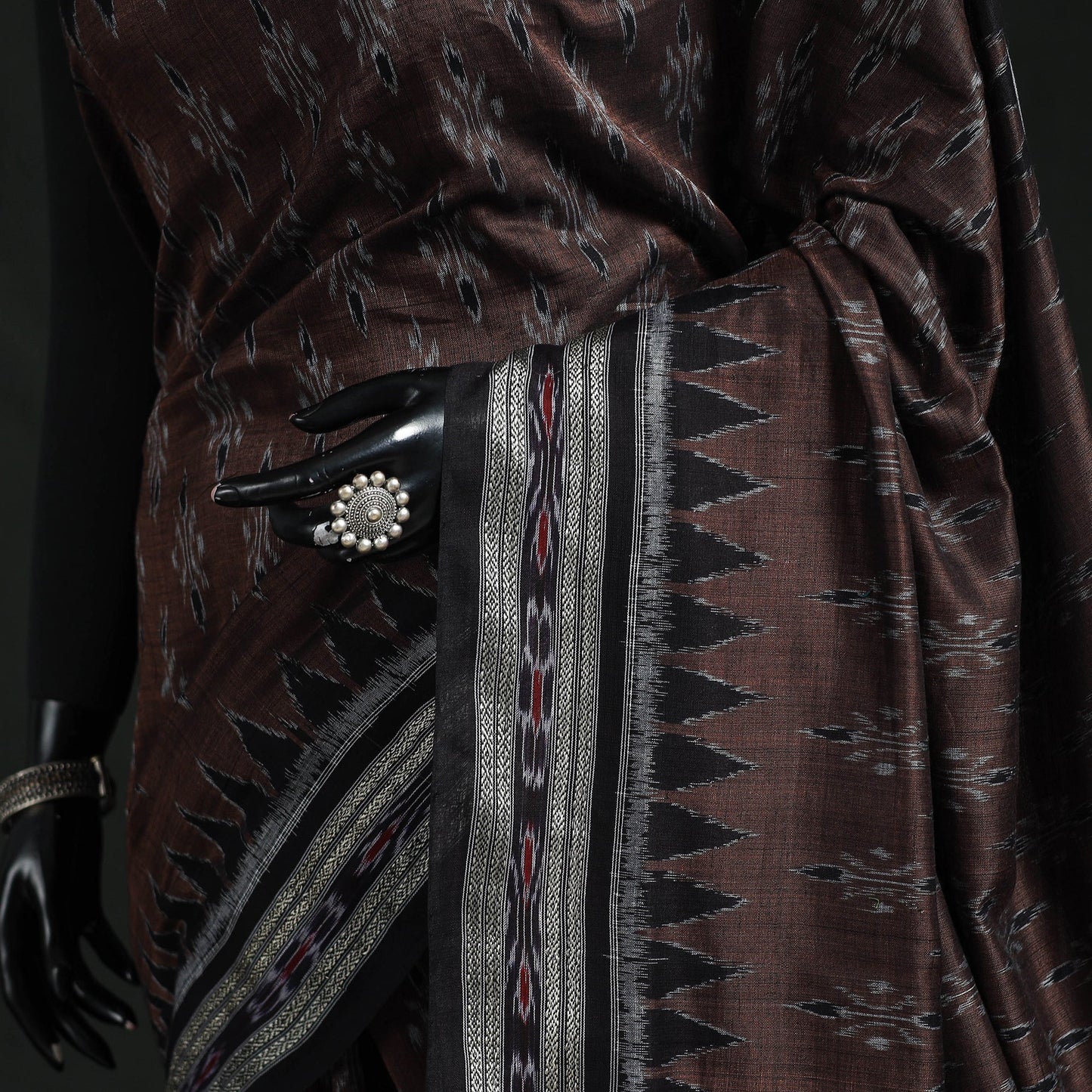 Ikat handloom cotton sambalpuri saree 42 - handcrafted