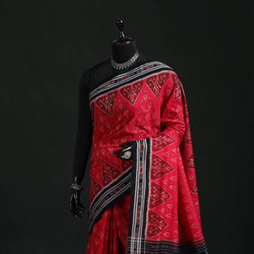 Ikat handloom cotton sambalpuri saree 44 - handcrafted