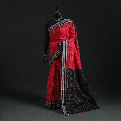 Ikat handloom cotton sambalpuri saree 44 - handcrafted
