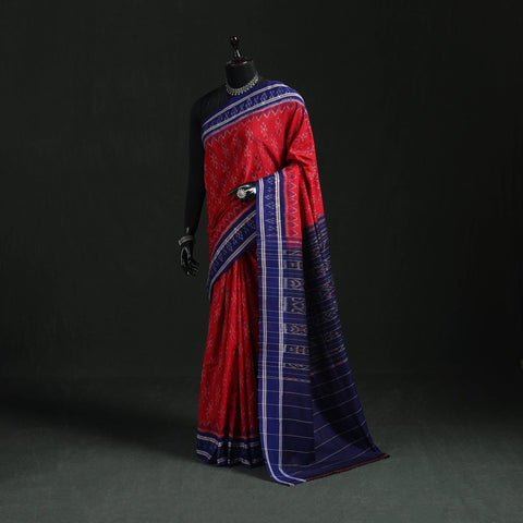 Ikat handloom cotton sambalpuri saree 59 - handcrafted