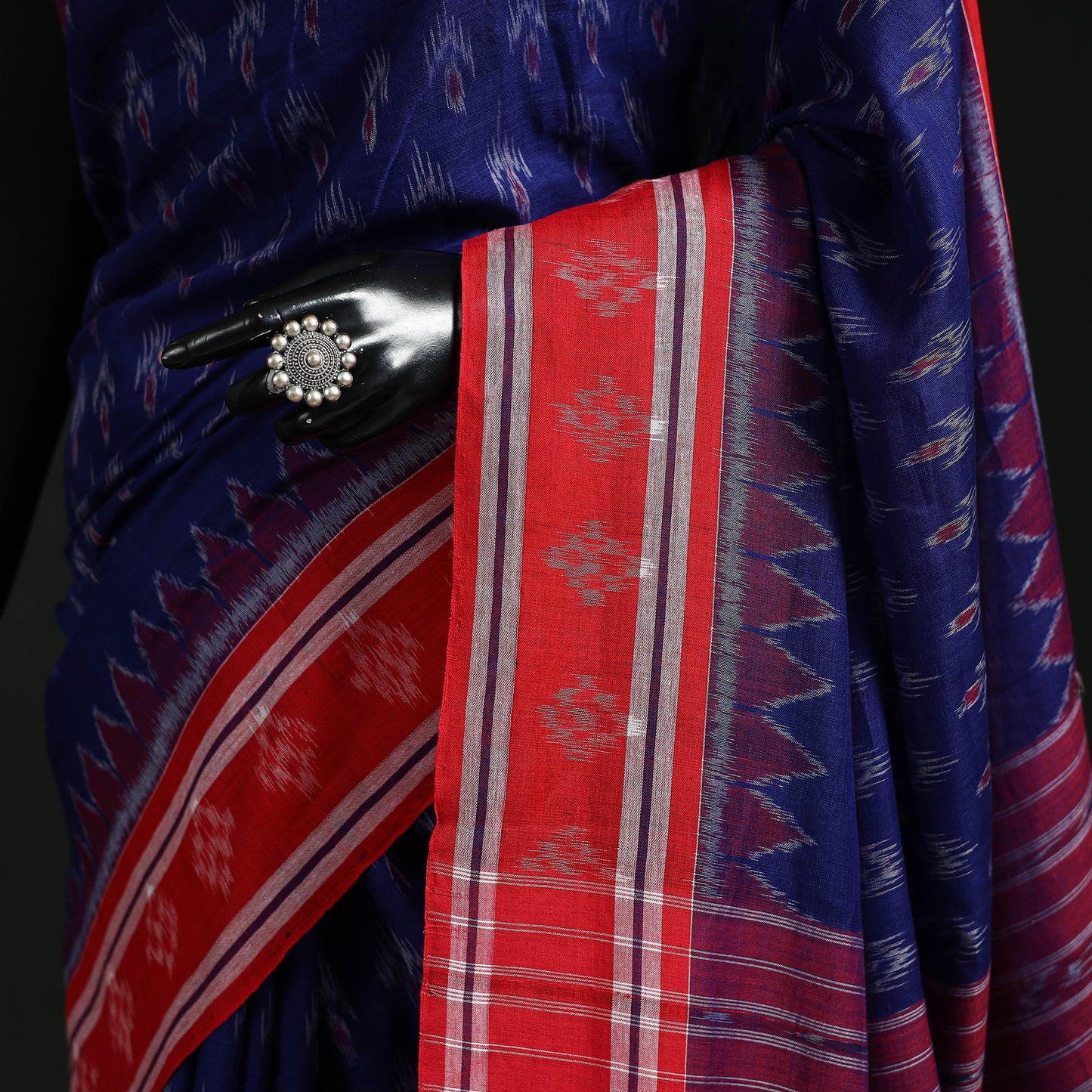 Ikat handloom cotton sambalpuri saree 67 - handcrafted