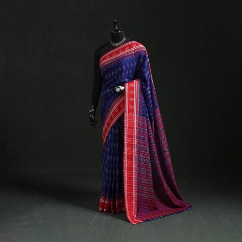 Ikat handloom cotton sambalpuri saree 67 - handcrafted